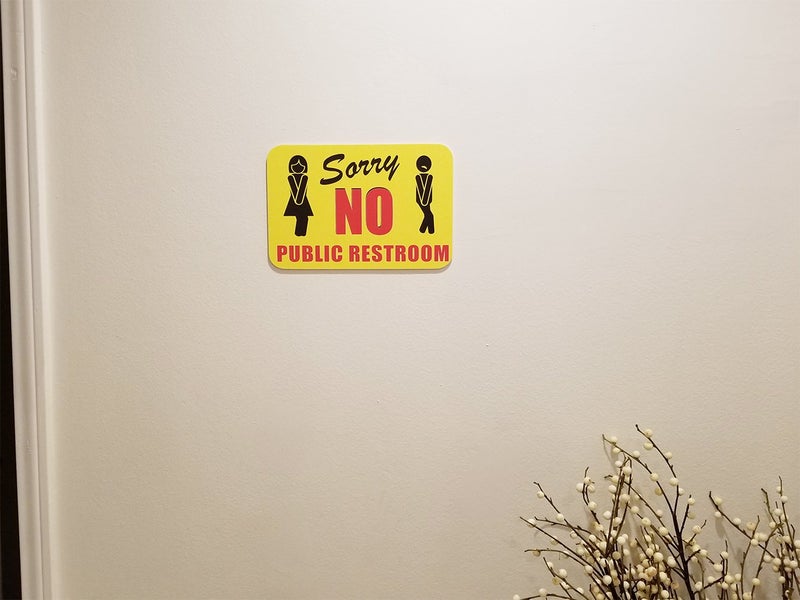 Pro Image Sorry NO PUBLIC RESTROOM PVC Plastic 12x8 inches Wall Mount Sign for Office, Restaurant, Gas Station - Image 2